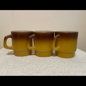 Set of 3 Vintage Anchor Hocking Fire King Ombré Mugs